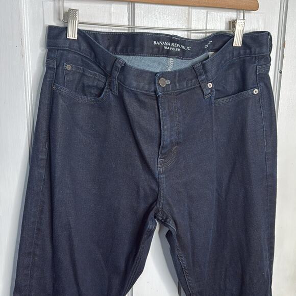 Banana Republic Men’s Dark Denim The Traveler Slim Denim Jean M-178 Sz 35 x 30 - Picture 5 of 9